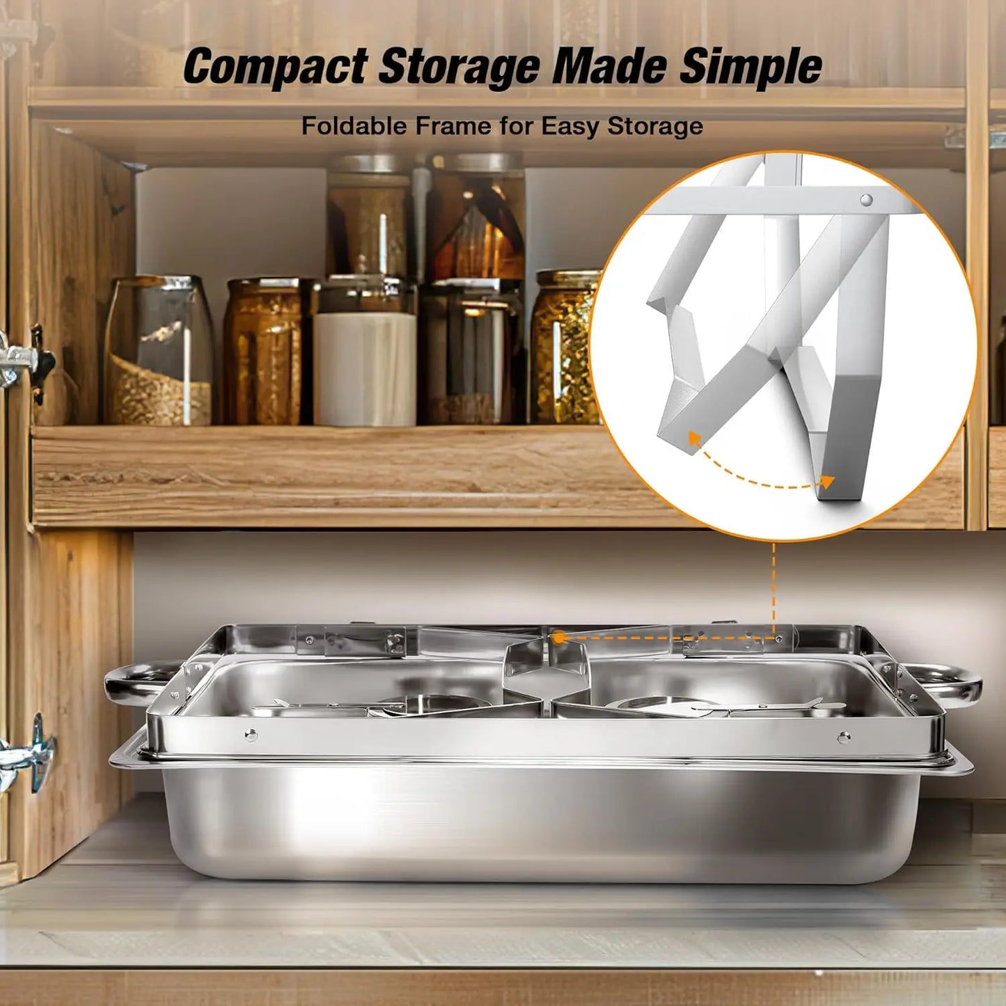 Stainless Steel Chafing Dish Buffet Set With Lids Holders