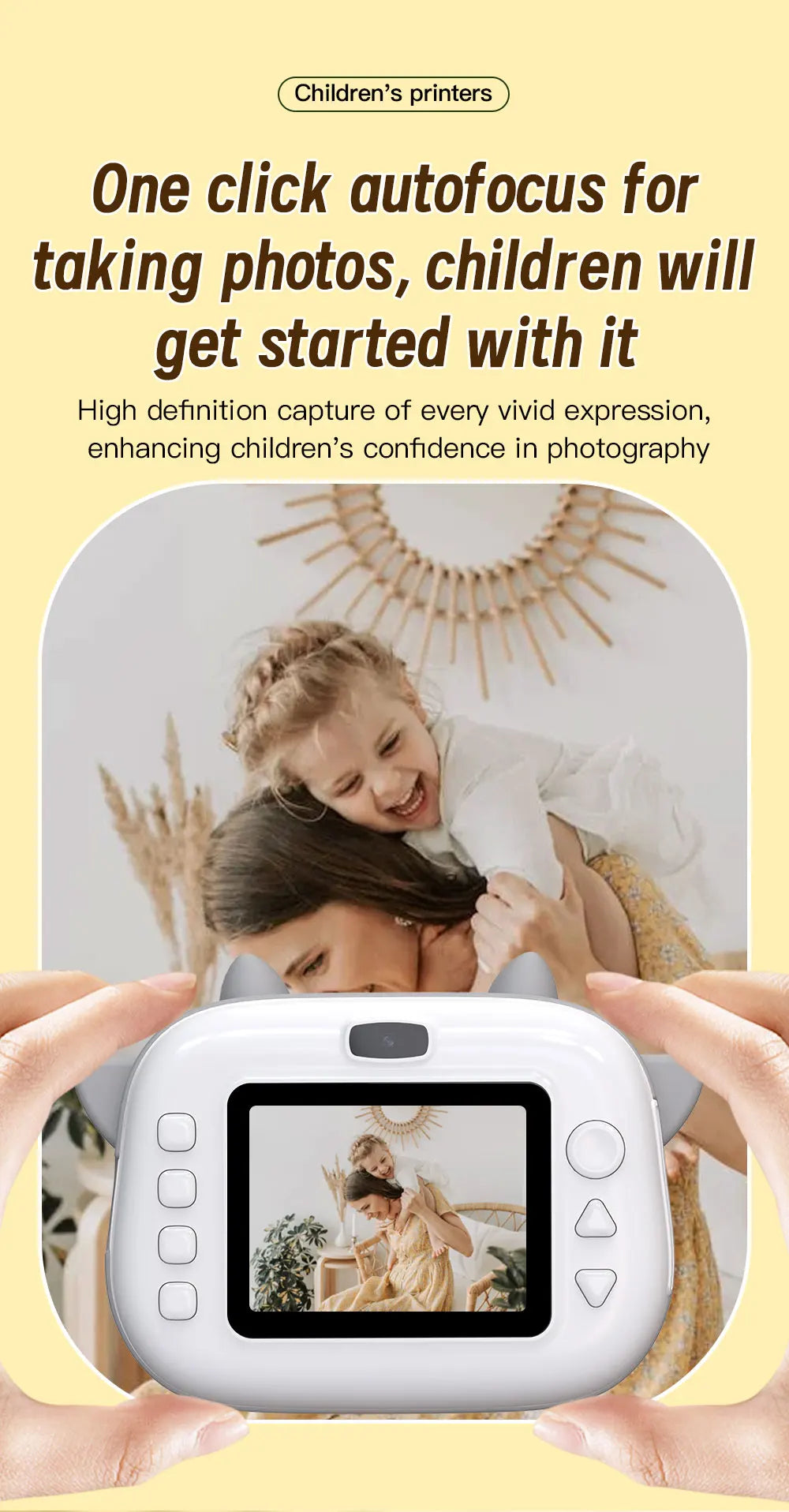 Kids Instant Print Camera 16G 1080P HD Photo Printer Gift