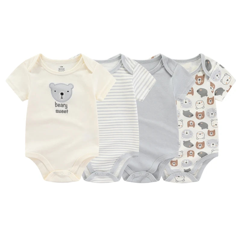 Summer Cartoon Baby Bodysuits 100 Percent Cotton Unisex