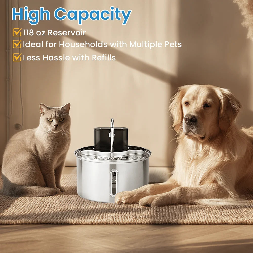 Cityflee Smart Stainless Steel Cat Water Fountain Dispenser