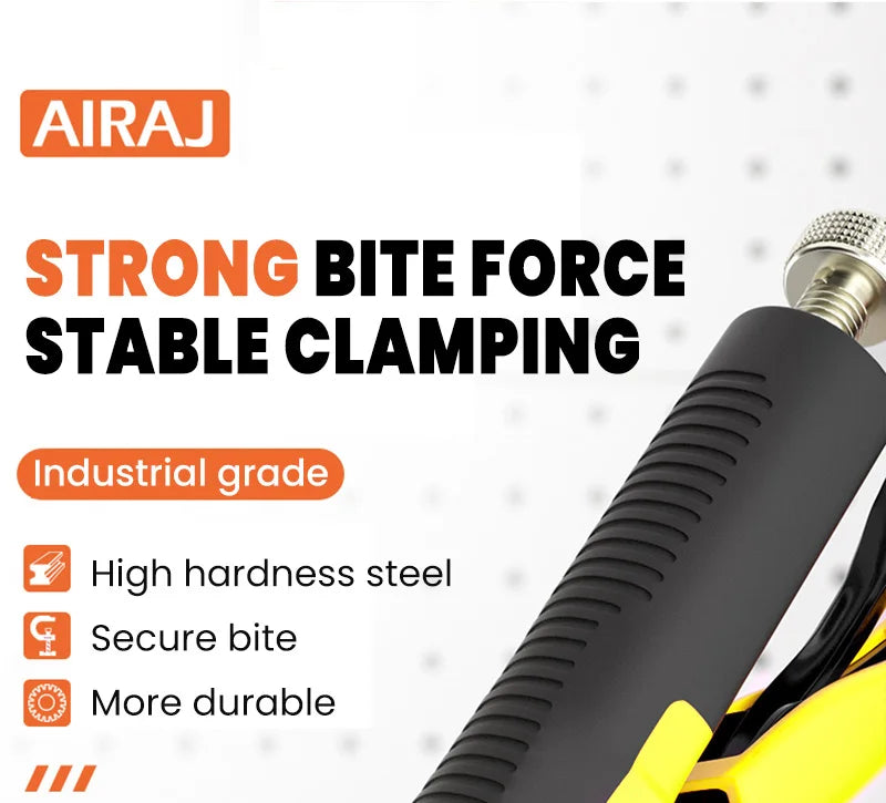 AIRAJ 5 Piece Locking Pliers Set Quick Release Curved Mouth