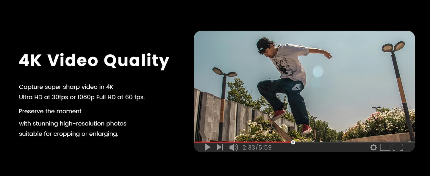 Gavonde 4K WiFi Webcam Camcorder With 64MP Flip Screen