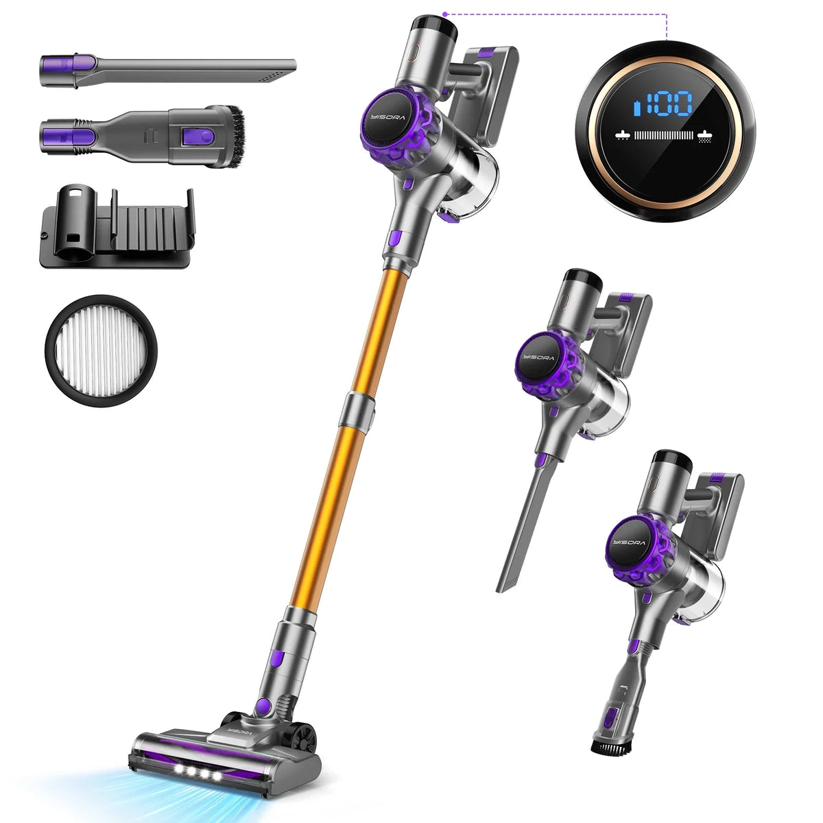 INSE S3P Powerful Cordless Stick Vacuum Cleaner with HEPA Filtration