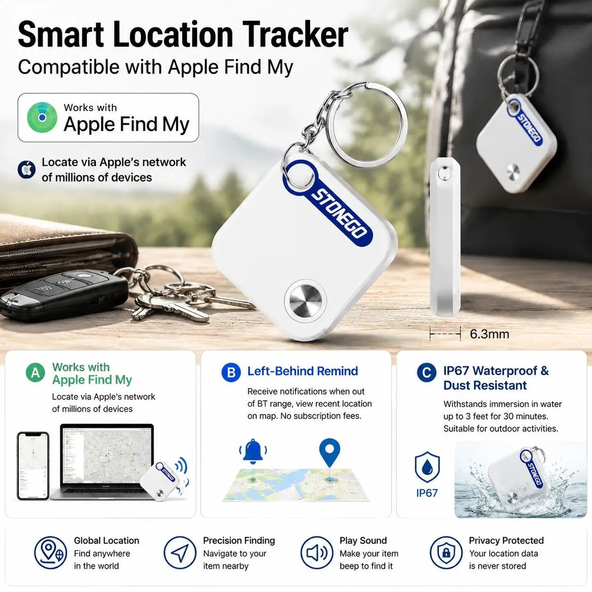 GPS Tracker, Apple Find My Key Finder for Pets