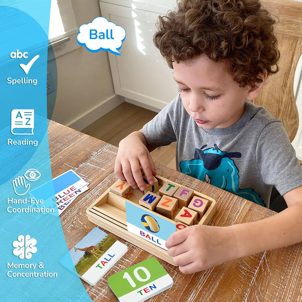 Spelling Games With Flash Cards Montessori Letter Matching For Kids