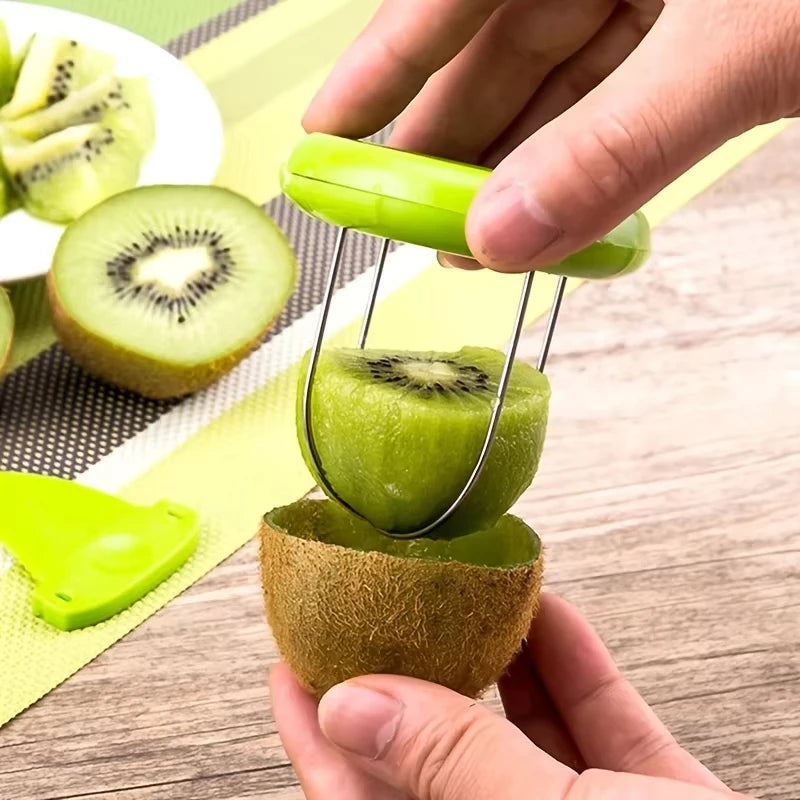 Stainless Steel Kiwi Cutter Peeler Slicer for Fast Fruit Prep