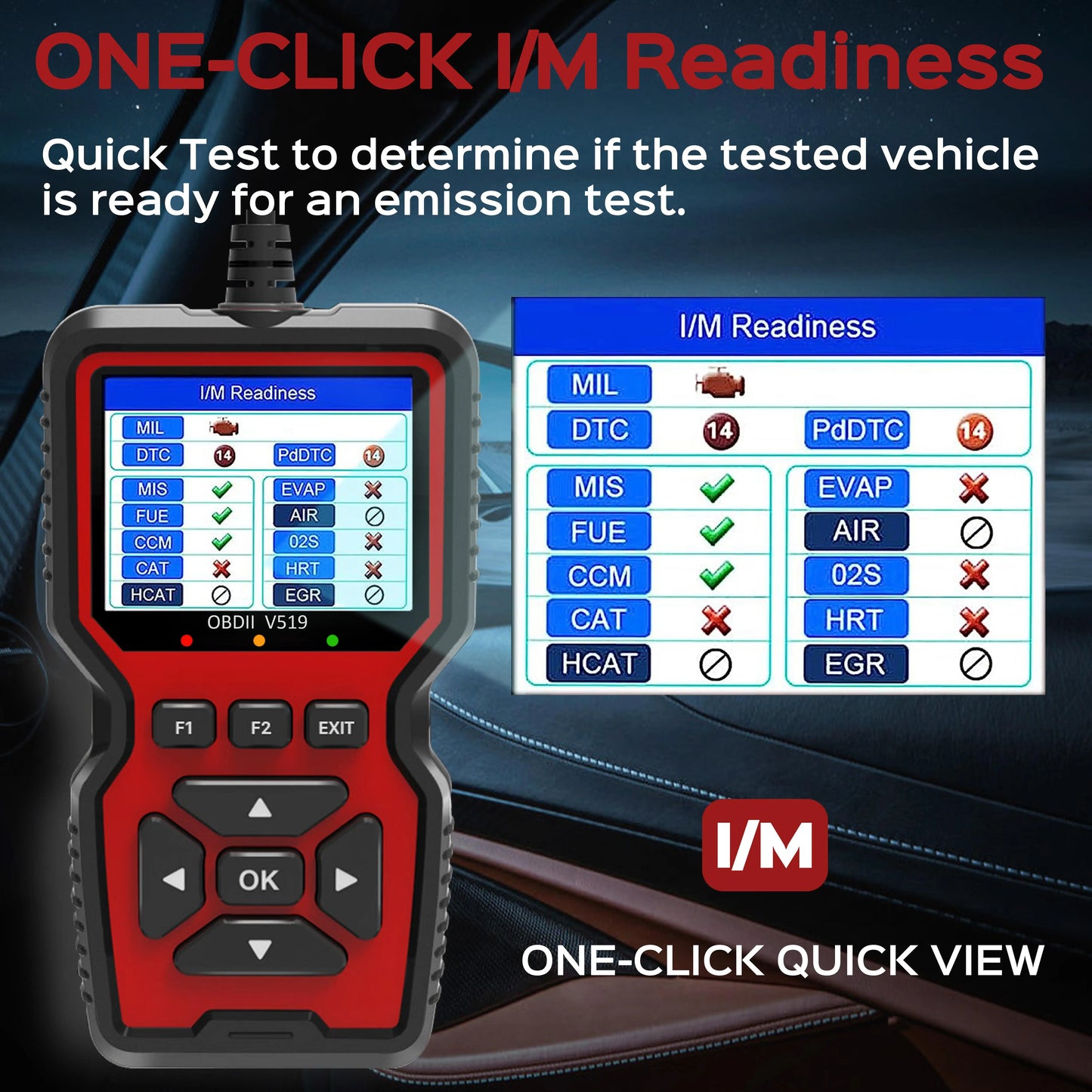 Hign Concerned OBD2 Scanner With Live Data OBDII Diagnostic Code Reader For Check Engine Light V519