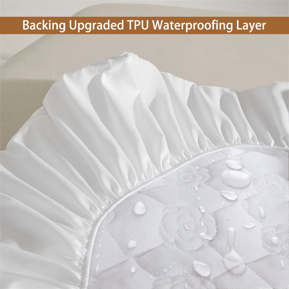 Waterproof Mattress Protector Set 3 Piece Soft Breathable Sheet Pillowcase
