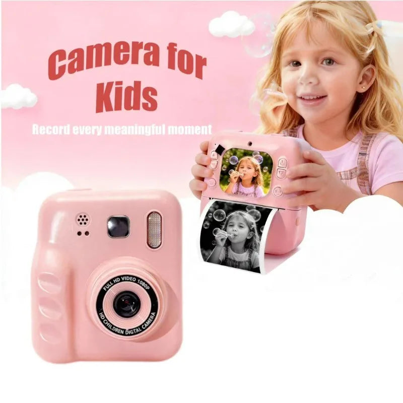Kids Dual Lens Print Camera Toy Gift Box High Definition