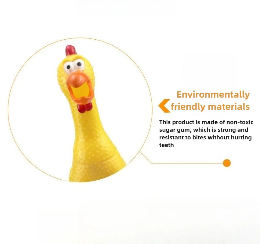 DKSTINYE Squeaky Chicken Dog Toy Rubber Chew Squeaker