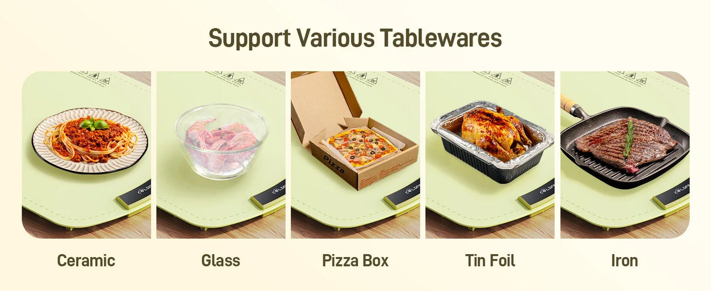 Electric Warming Tray 8 Heat Settings Portable Food Warmer