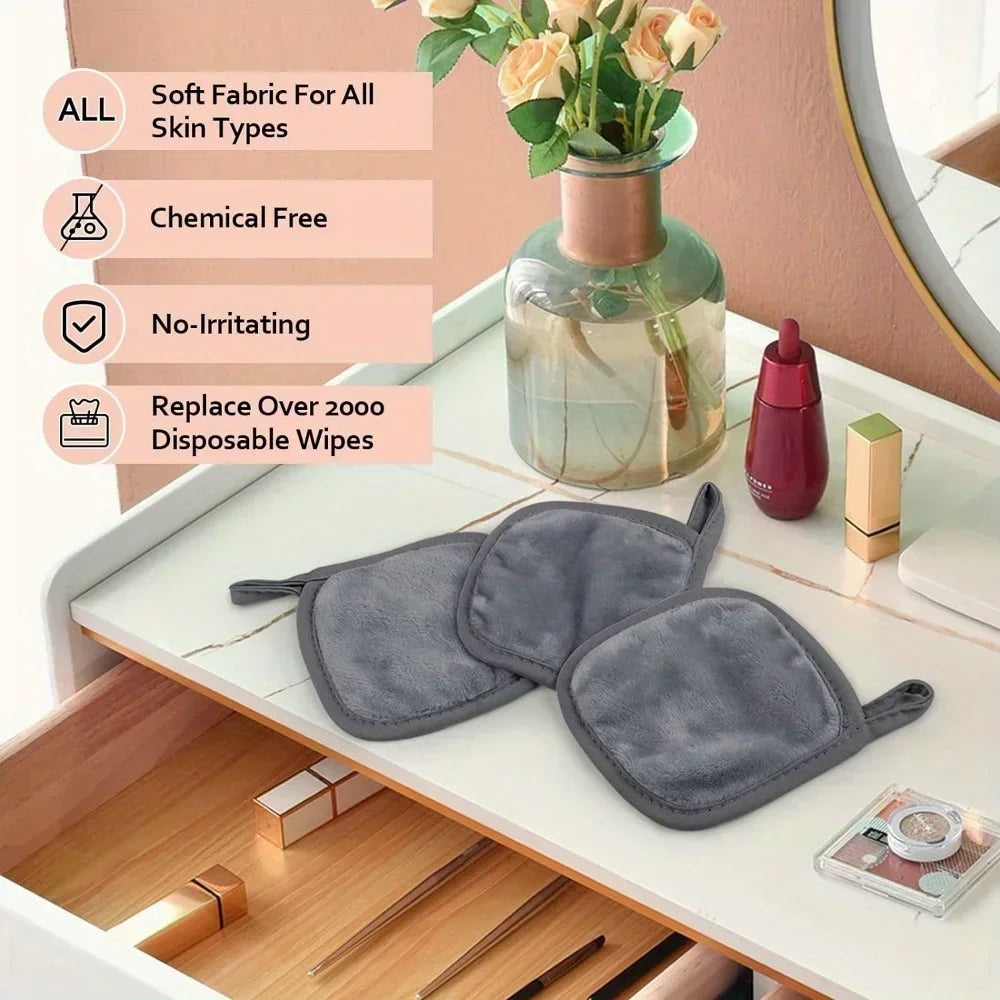 12 Pack Microfiber Makeup Remover Cloths For Face And Eyes Lips Reusable Soft Pads