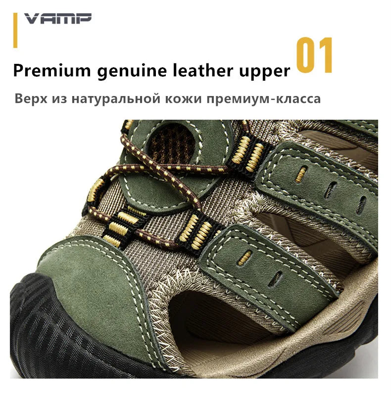 MIXIDELAI Men Sandals Genuine Leather Outdoor Rome Design