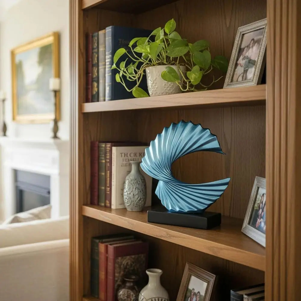 Abstract Ocean Wave Resin Tabletop Sculpture For Home Decor