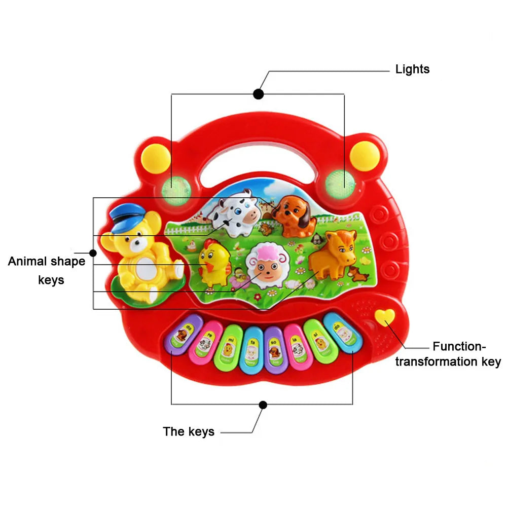 Baby Musical Toy Piano Keyboard Animal Sounds Educational