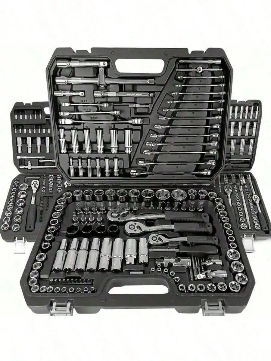 Comprehensive Mechanical Tool Set With Deep And Standard Sockets