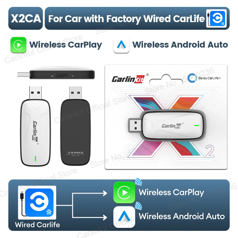 Carlinkit X1CA Baidu Carlife Wireless CarPlay Adapter 2In1