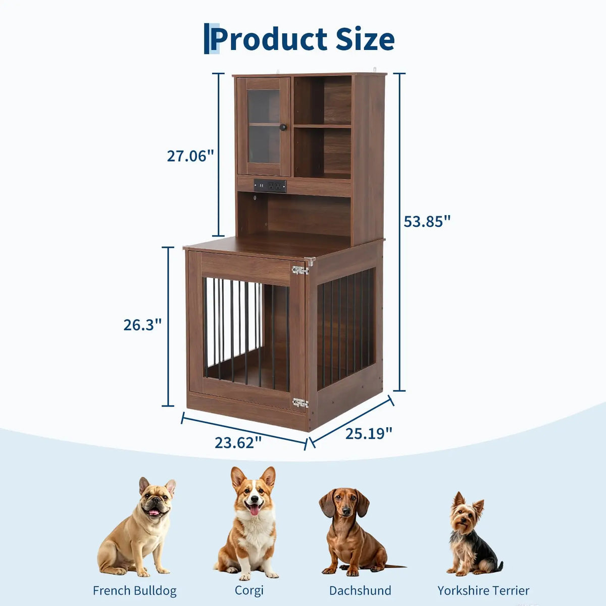 Nightstand with Spacious Kennel for Dogs