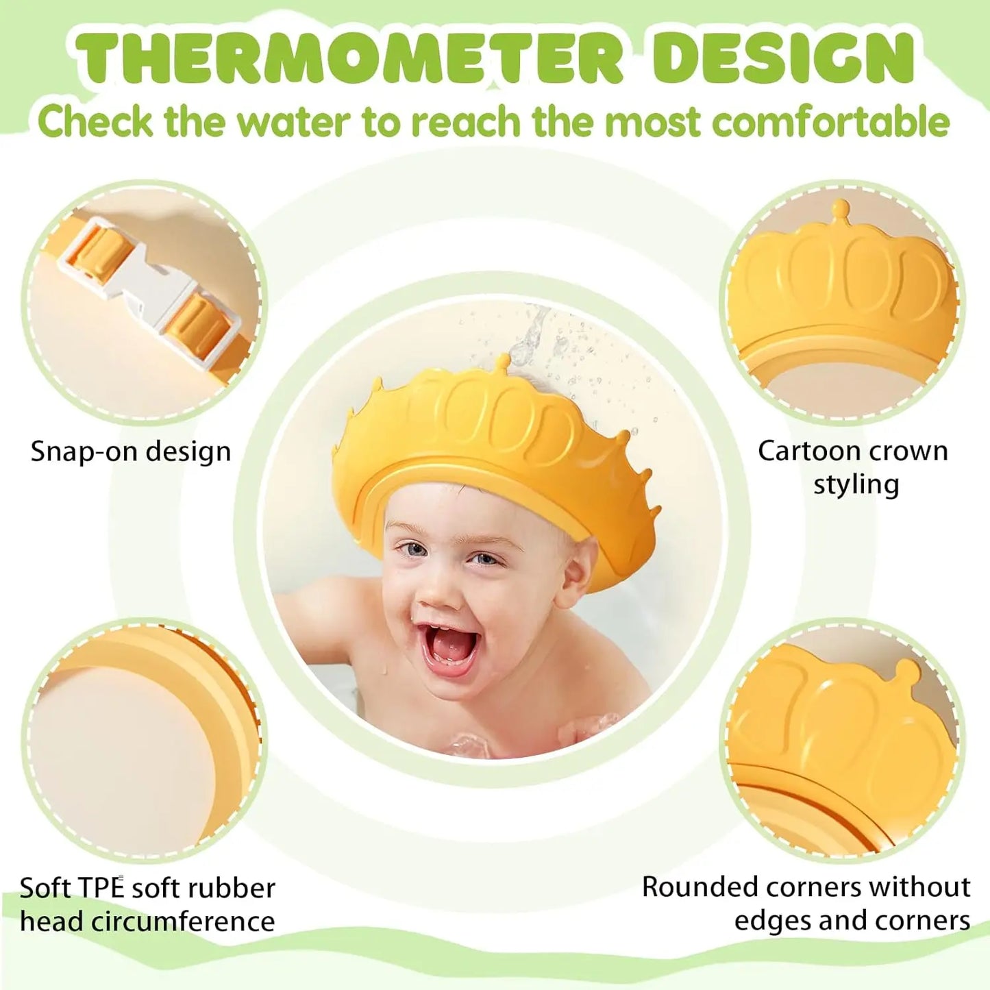 Foldable Baby Bathtub With Bath Cushion And Thermometer