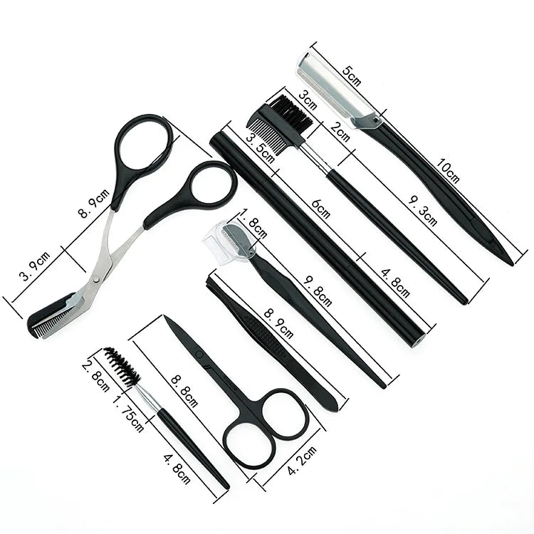 Hign Concerned Chemical Eyebrow Trimming Tool Set With Comb