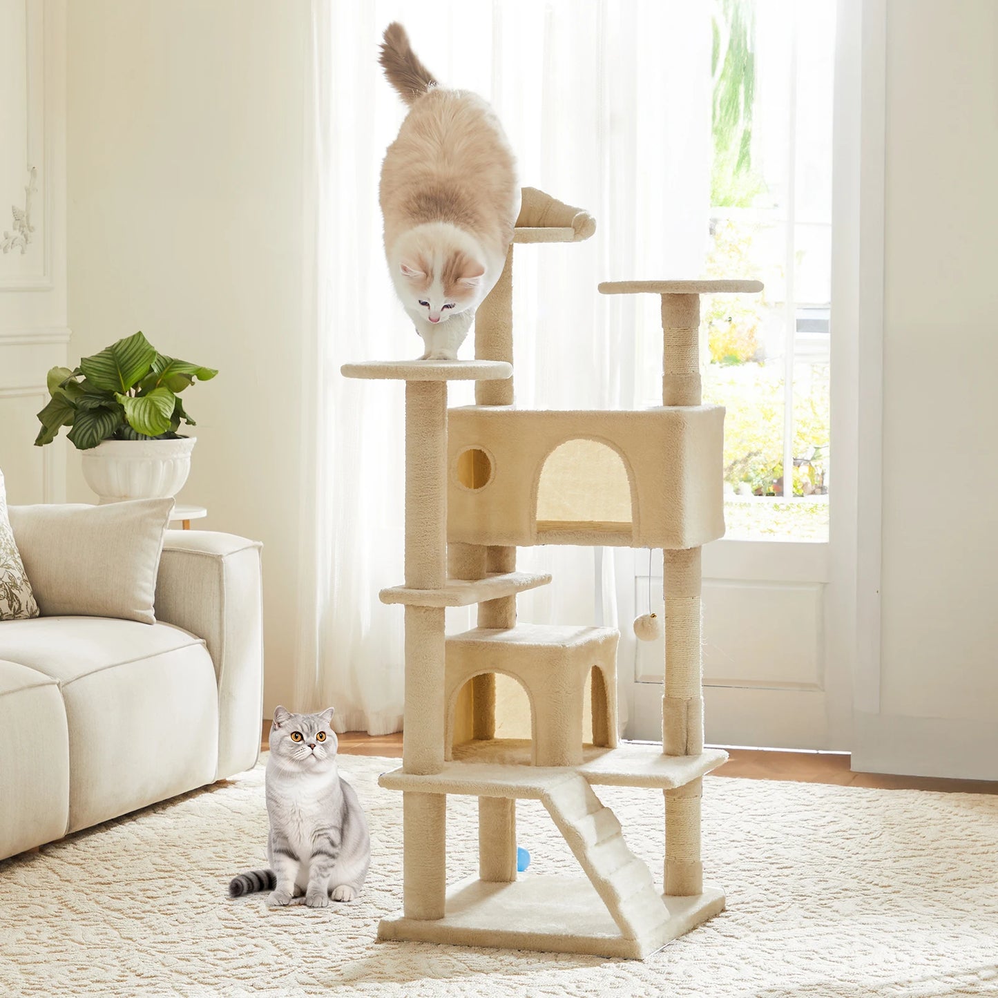 JHK Four-Level Cat Tree Tower Play House With Sisal Scratching