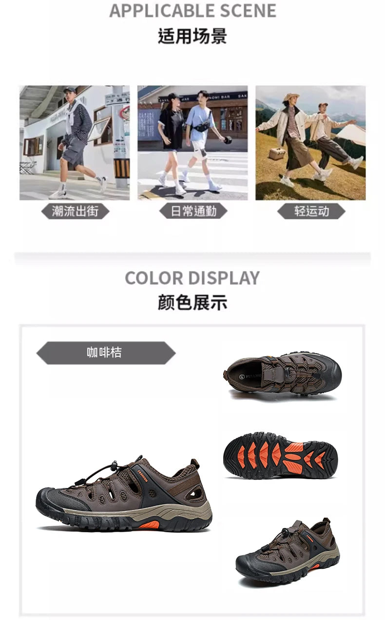Sxfdneay Men Sandals Beach Shoes Breathable Anti Slip SlipOn