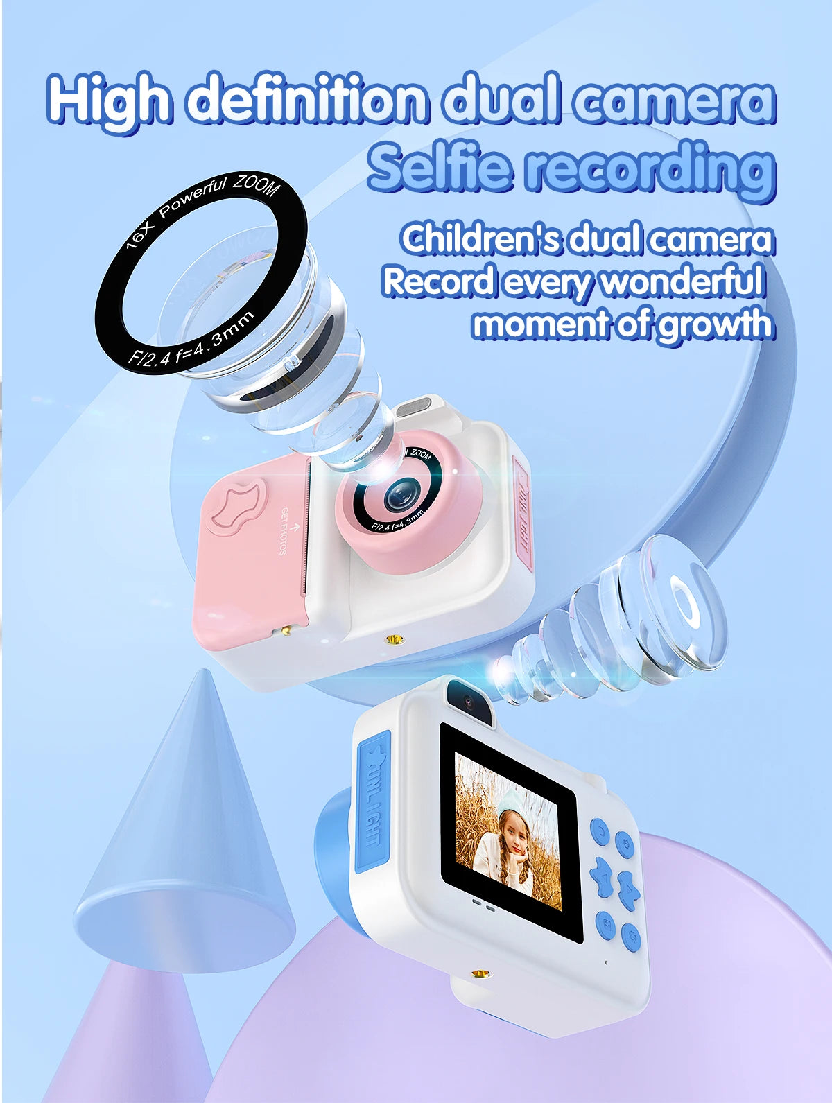 Misirun Kids Instant Print Camera Mini Digital Photo Camera