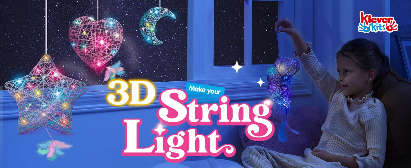 Joyfy ThreeDimensional String Art Kit Light Up LED Bulbs Set
