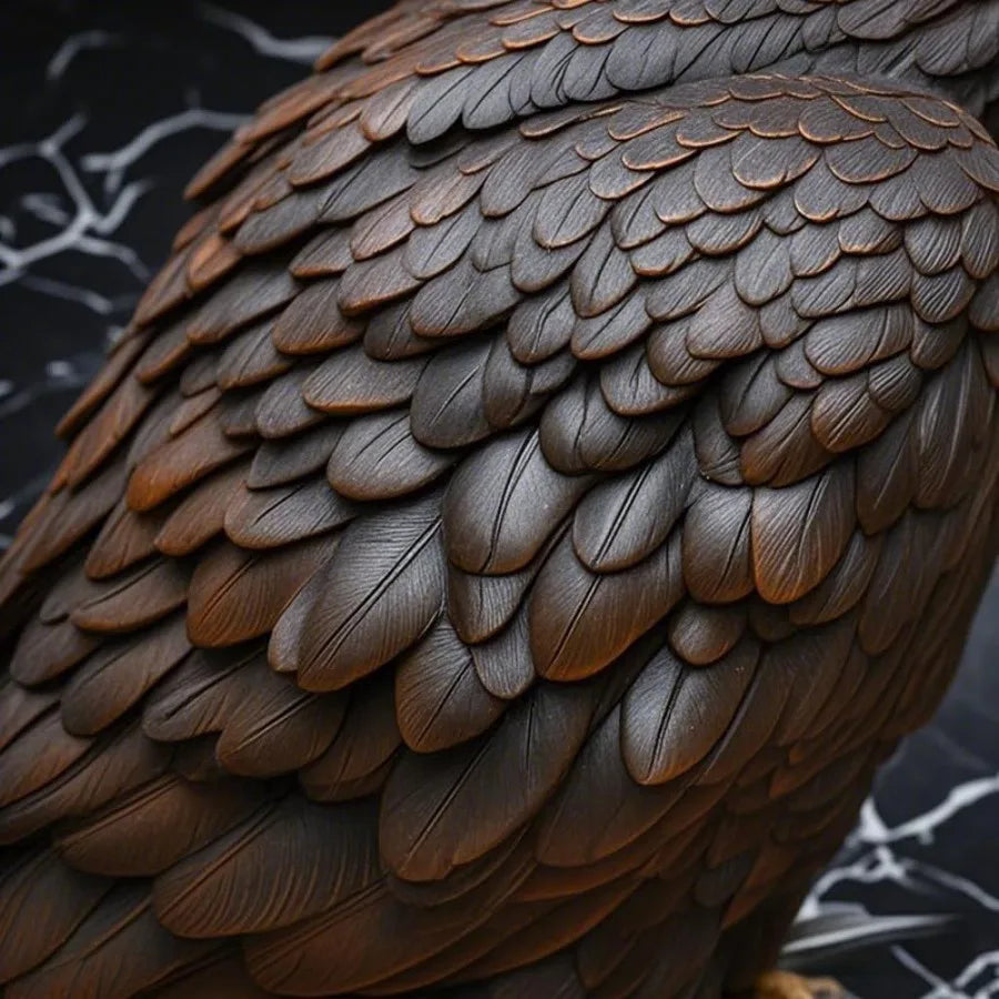 Bald Eagle Resin Statue Outdoor Garden Decor Majestic Hand Painted