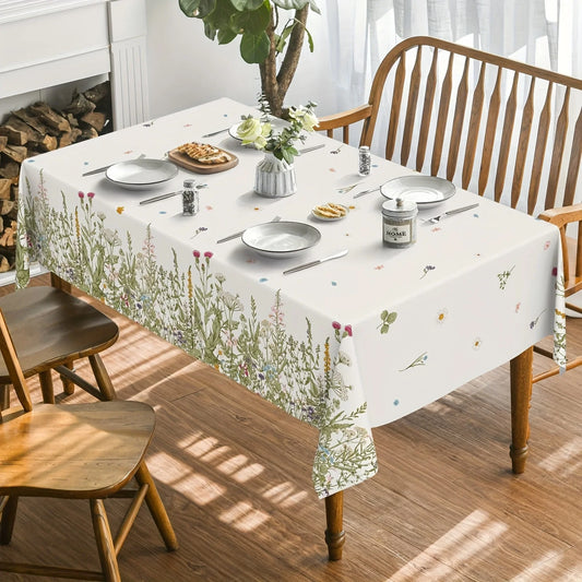 Vespri Vintage Floral Polyester Tablecloth For Dining Tables