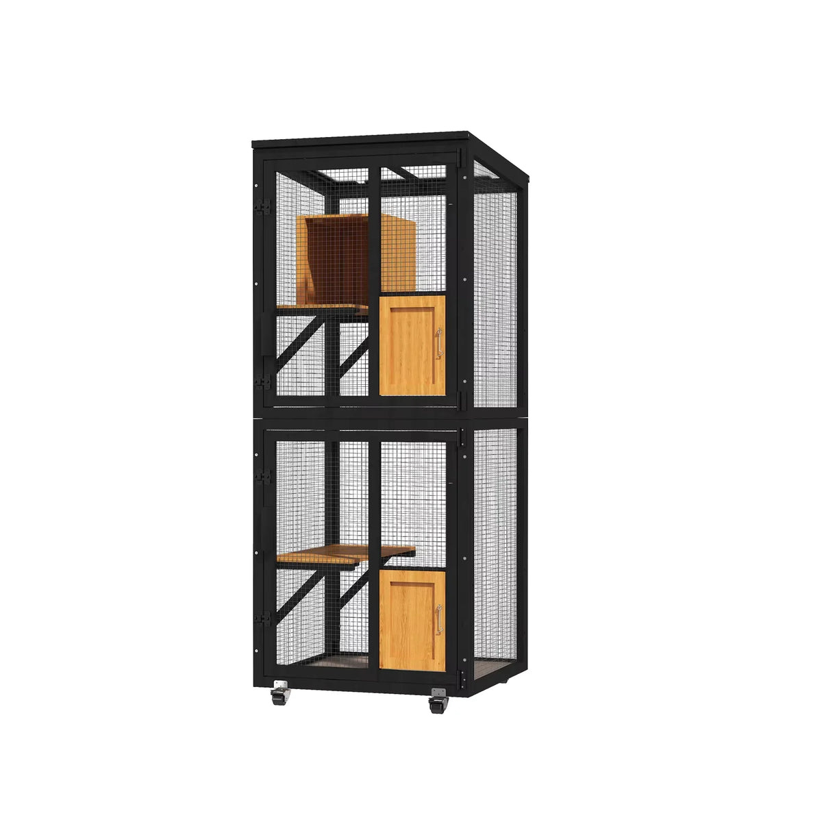 Outdoor Cat Catio Enclosure With Wheels And Waterproof Roof