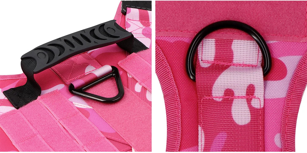 Petravel Dog Harness Tactical Training Vest Nylon Adjustable Camouflage Pattern