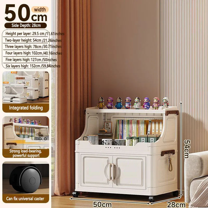 Foldable Plastic Multi Tier Storage Rack For Living Room