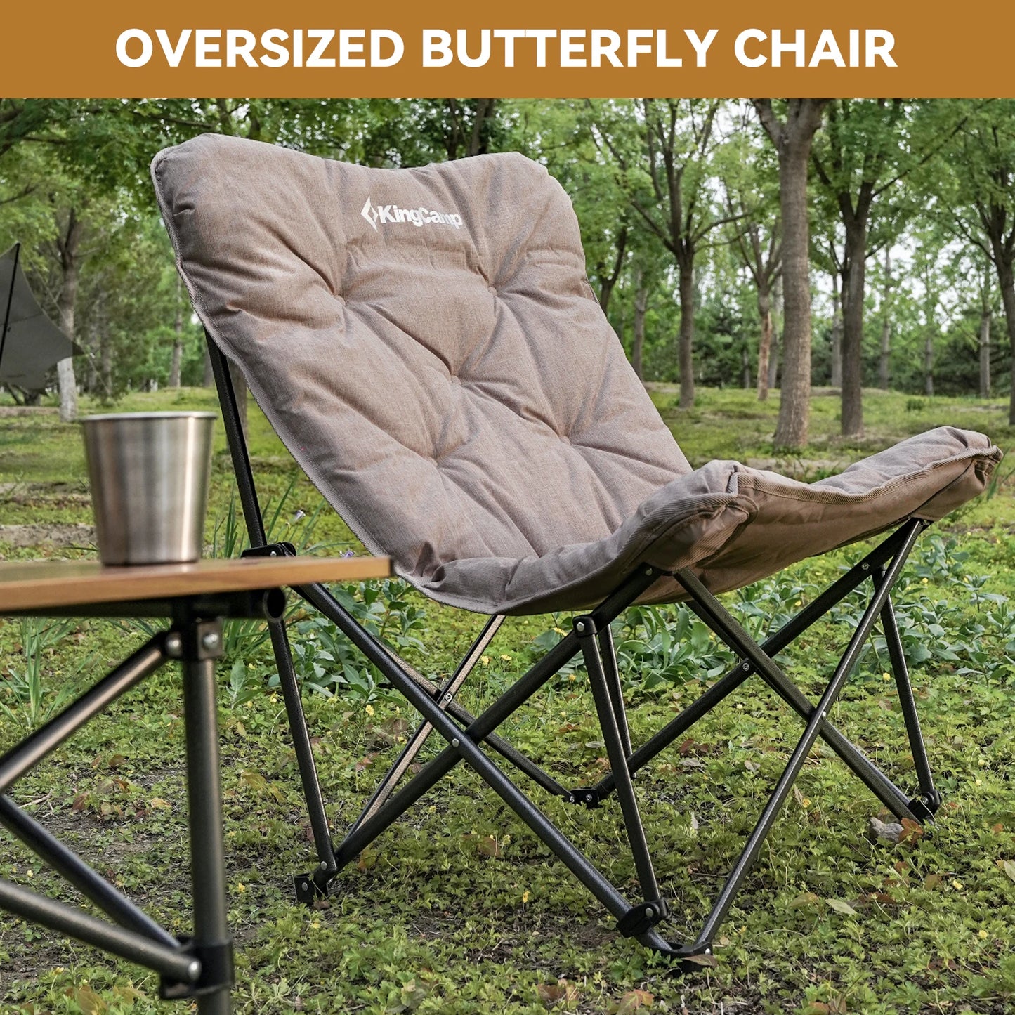 KingCamp Premium Upholstered Butterfly Camping Chair Portable Foldable For Travel