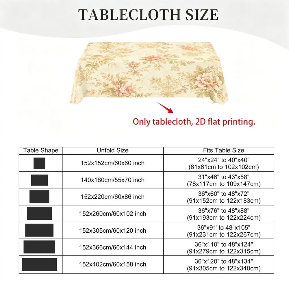 Vesperi Botanical Floral Tablecloth For Home Dining Decor