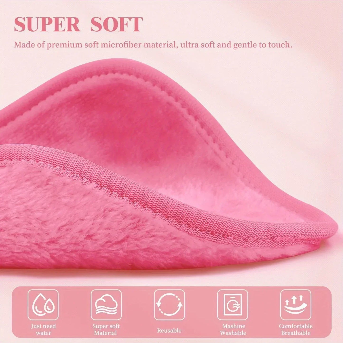 12 Pack Microfiber Makeup Remover Cloths For Face And Eyes Lips Reusable Soft Pads