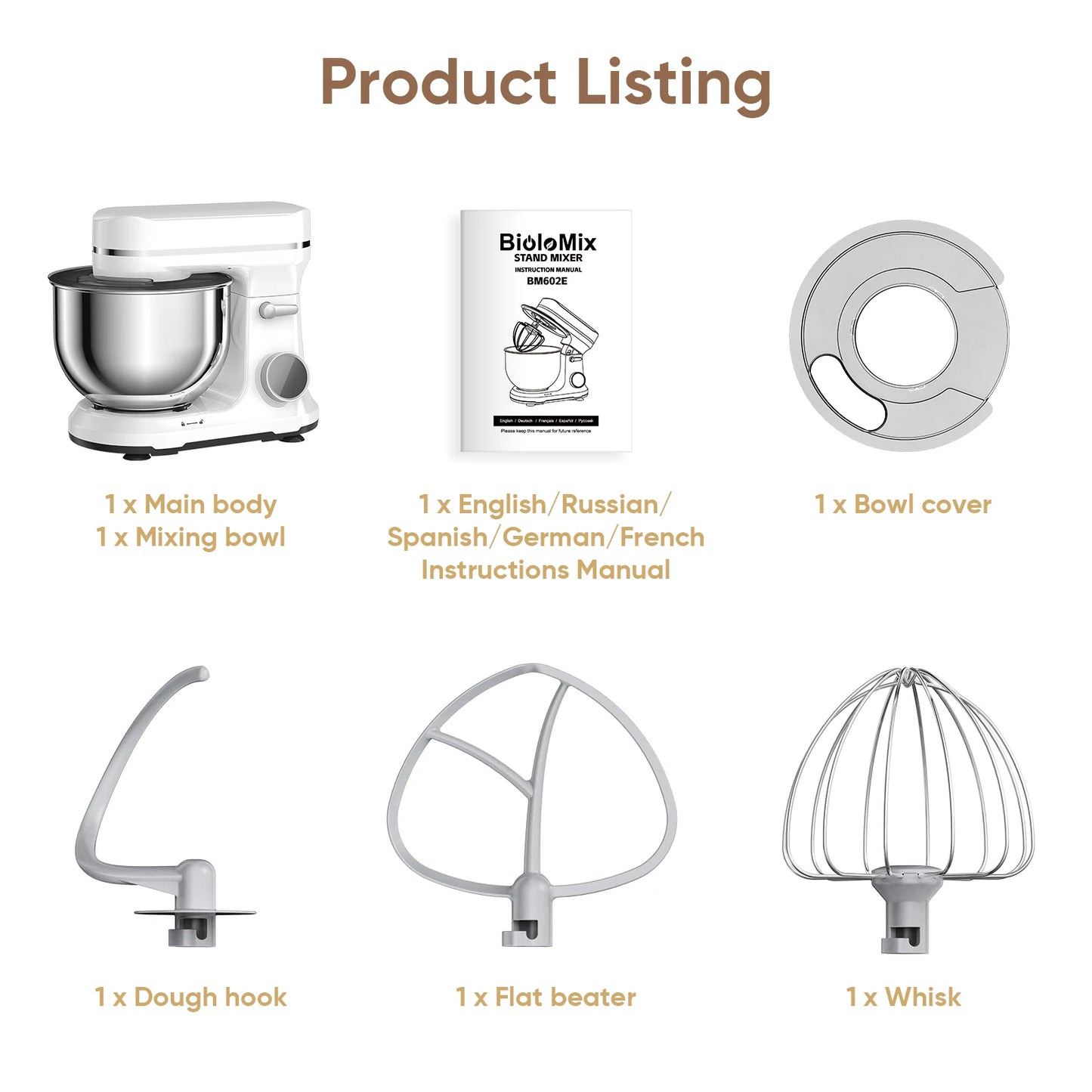 Biolomix Kitchen Stand Mixer 1200W 11 Speed Digital OLED