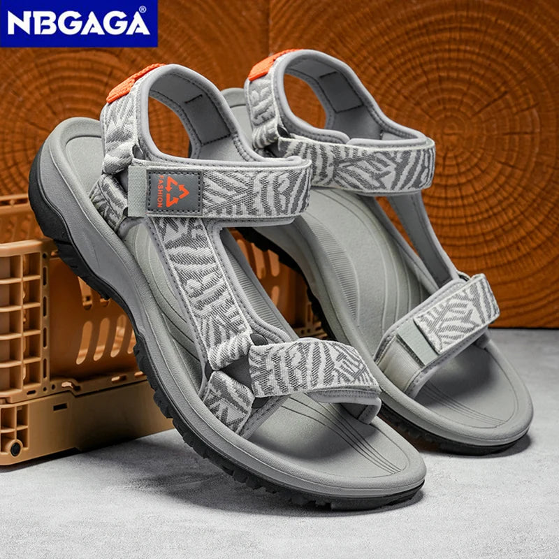 NBGAGA Men Lightweight Hiking Sandals Open Toe Beach Travel Shoes