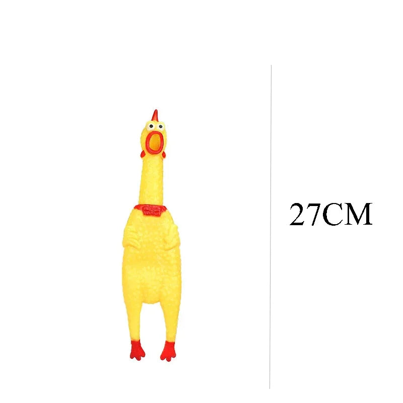 DKSTINYE Squeaky Chicken Dog Toy Rubber Chew Squeaker