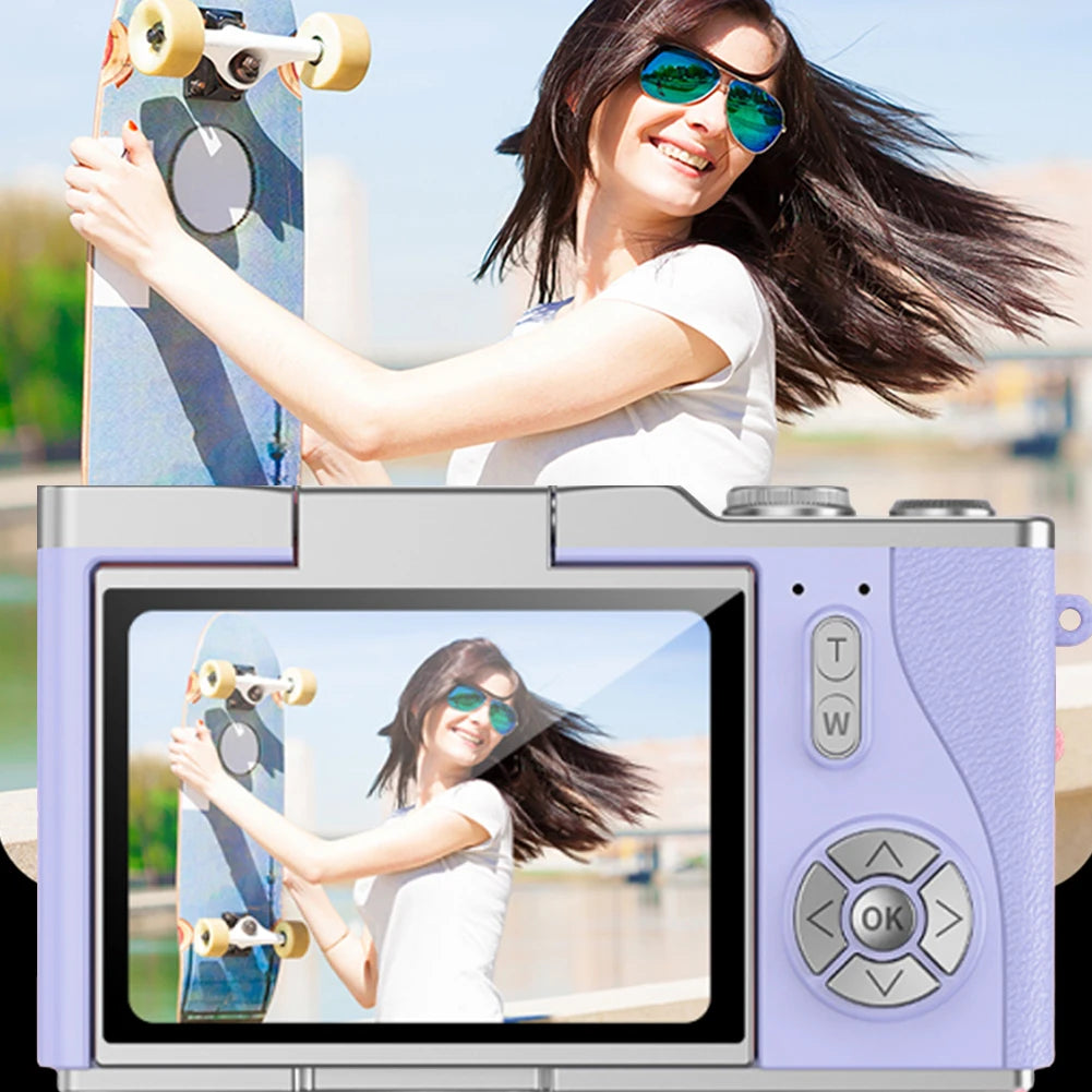 TAKEZERO 4K Digital Camera 48MP With 8X Zoom Flip Screen For Teens And Beginners