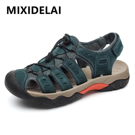 MIXIDELAI Men Sandals Genuine Leather Outdoor Rome Design