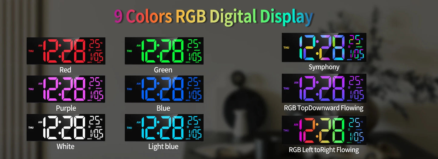 Hign-concerned Digital Wall Clock With LED Display Remote
