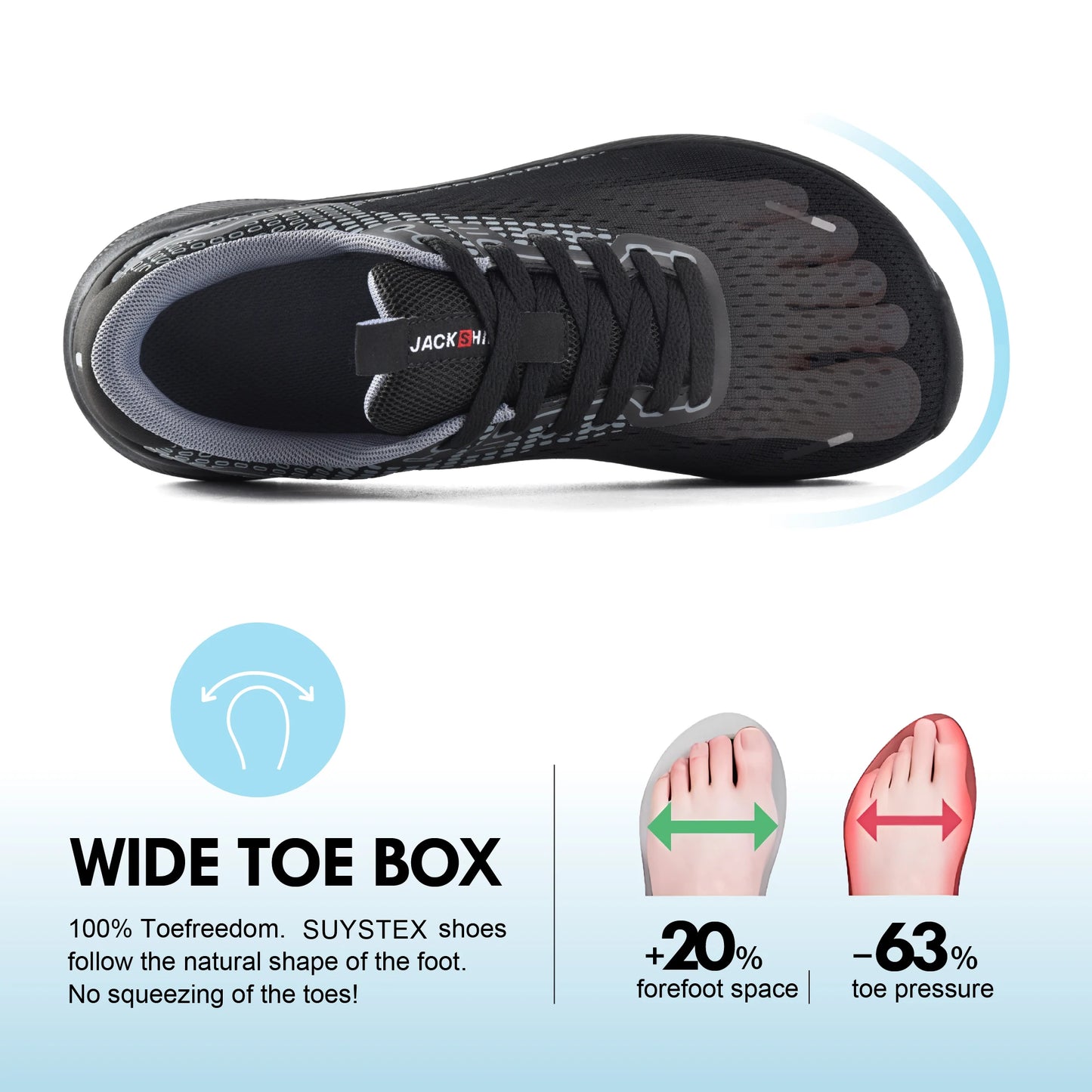 Men Slip On Wide Toe Box Shoes With Arch Support For Running And Walking