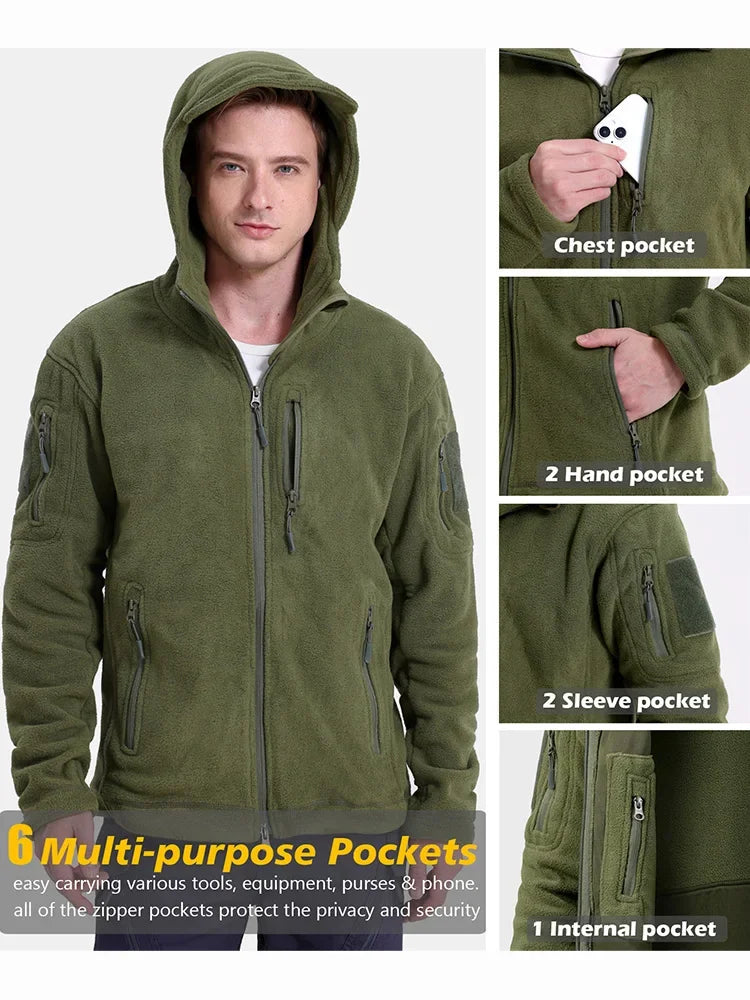 ReFire Gear Fleece Tactical Jacket For Outdoor Hiking Winter Warm