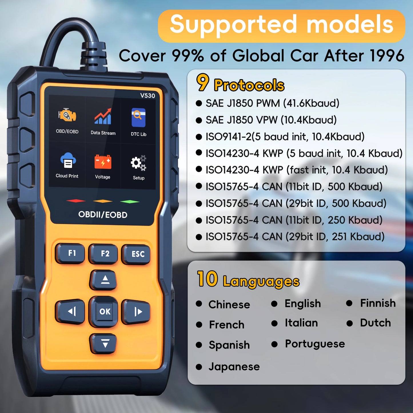 Hign-concerned OBD2 Scanner Diagnostic Tool Check Engine Codes Mode 6 8 Car Diagnostic Scan With Reset