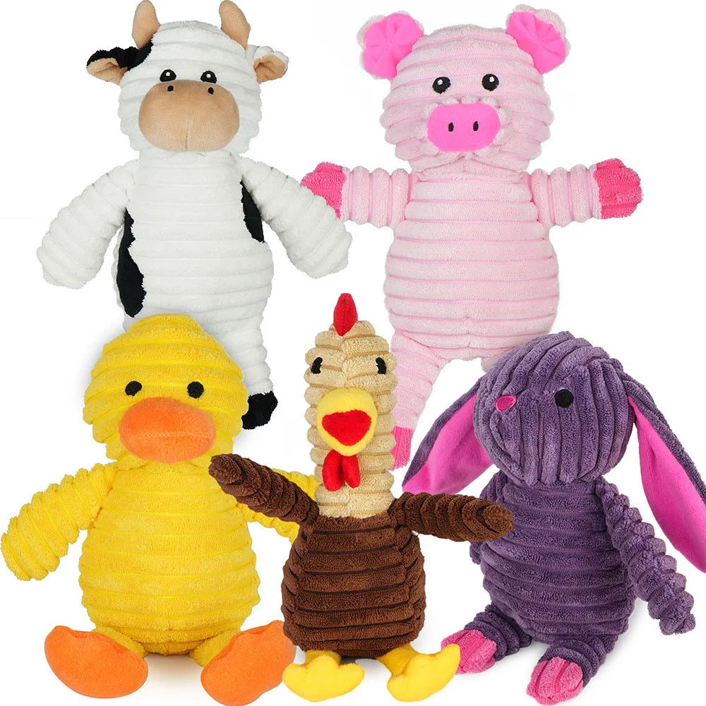 Assorted Plush Squeaky Dog Toys