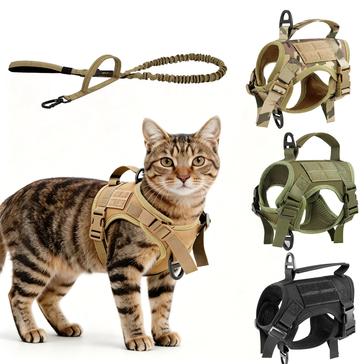 Tactical Cat Harness and Leash Set