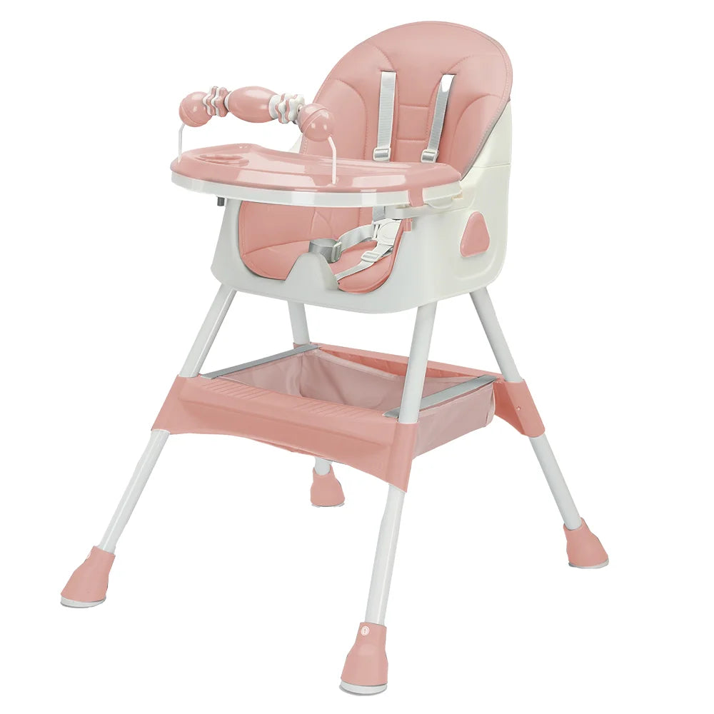 UBRAVOO Foldable Baby High Chair With Tray And Toy Rack