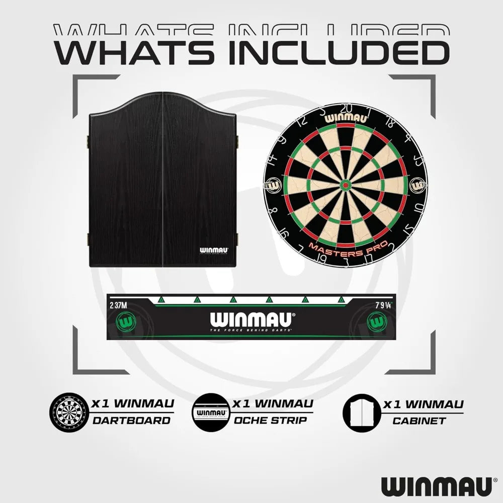 MastersPro ProfessionalGrade Bristle Dartboard AllInclusiveSet With Darts Shafts OcheIncluded