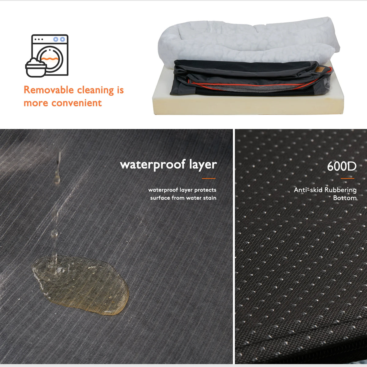 Bingopaw Orthopedic Dog Bed Memory Foam Bolstered Pet Sofa